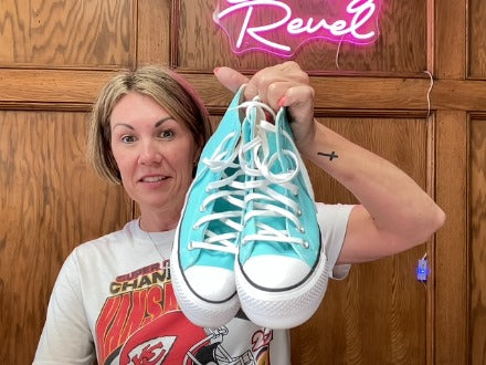 Blue Converse Women-Shoes, 7